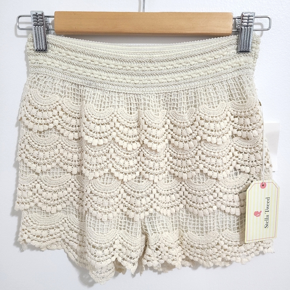 Stella Tweed Lace Shorts - Women's Small
